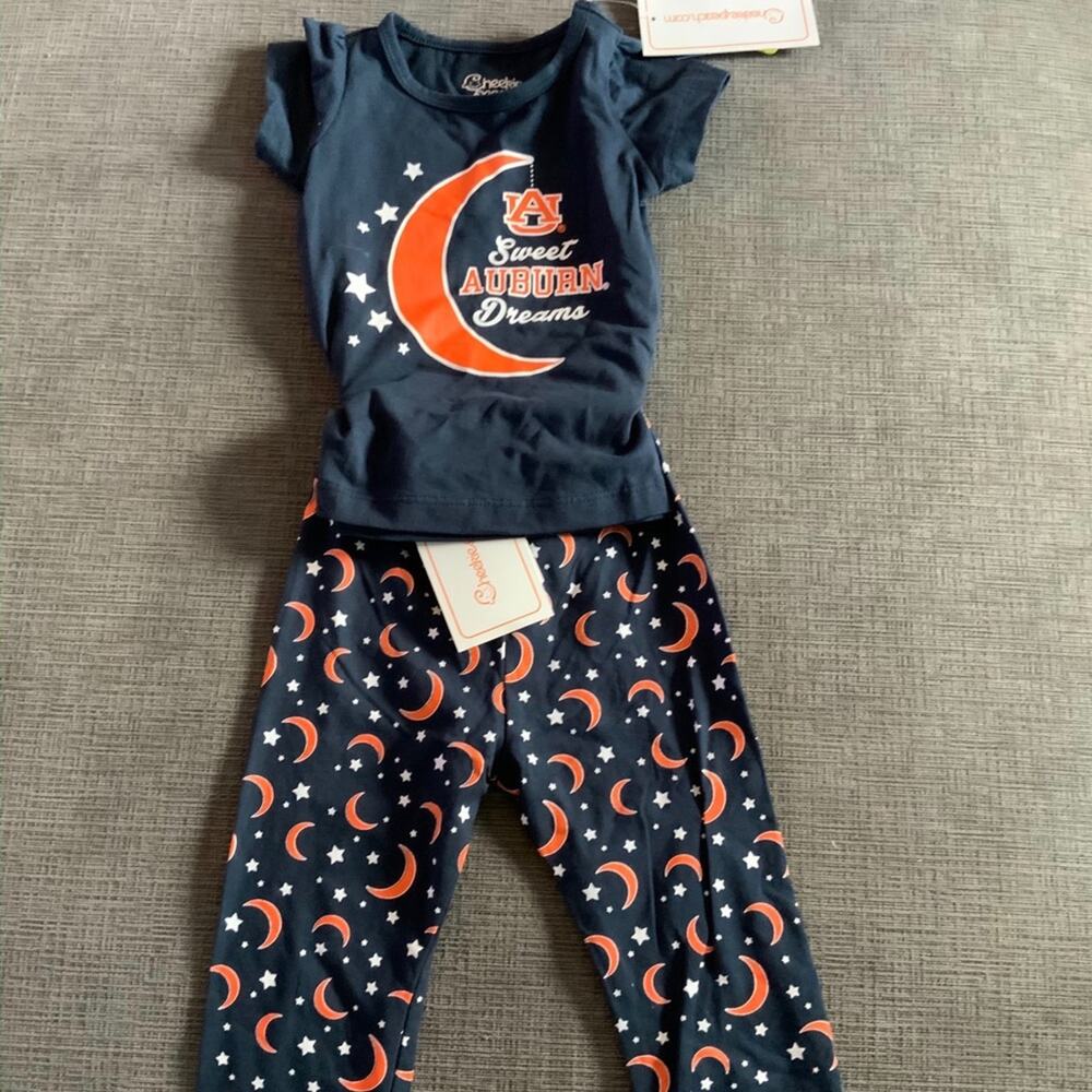 NWT Cheekie Peach NCAA Auburn 2 Piece Outfit 6-12M